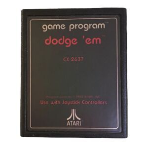 Dodge 'Em Text Label - Atari 2600 - Cartridge Only - Tested & Works